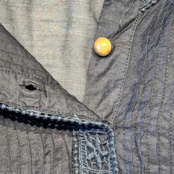 💙 Sheer Black Tunic 16 Romantic Boho Layering Top with Intricate Lace Trim - Picture 6 of 15